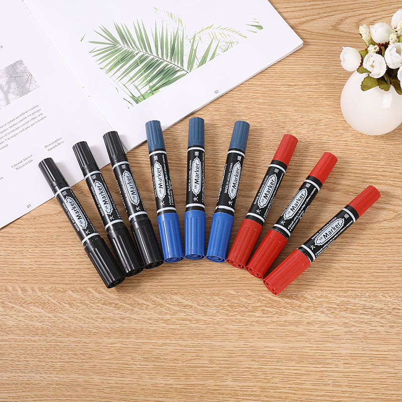 150 double-headed oil-based black marker pen, large-capacity marking color big-headed pen, logistics mark quick-drying marker pen details Picture