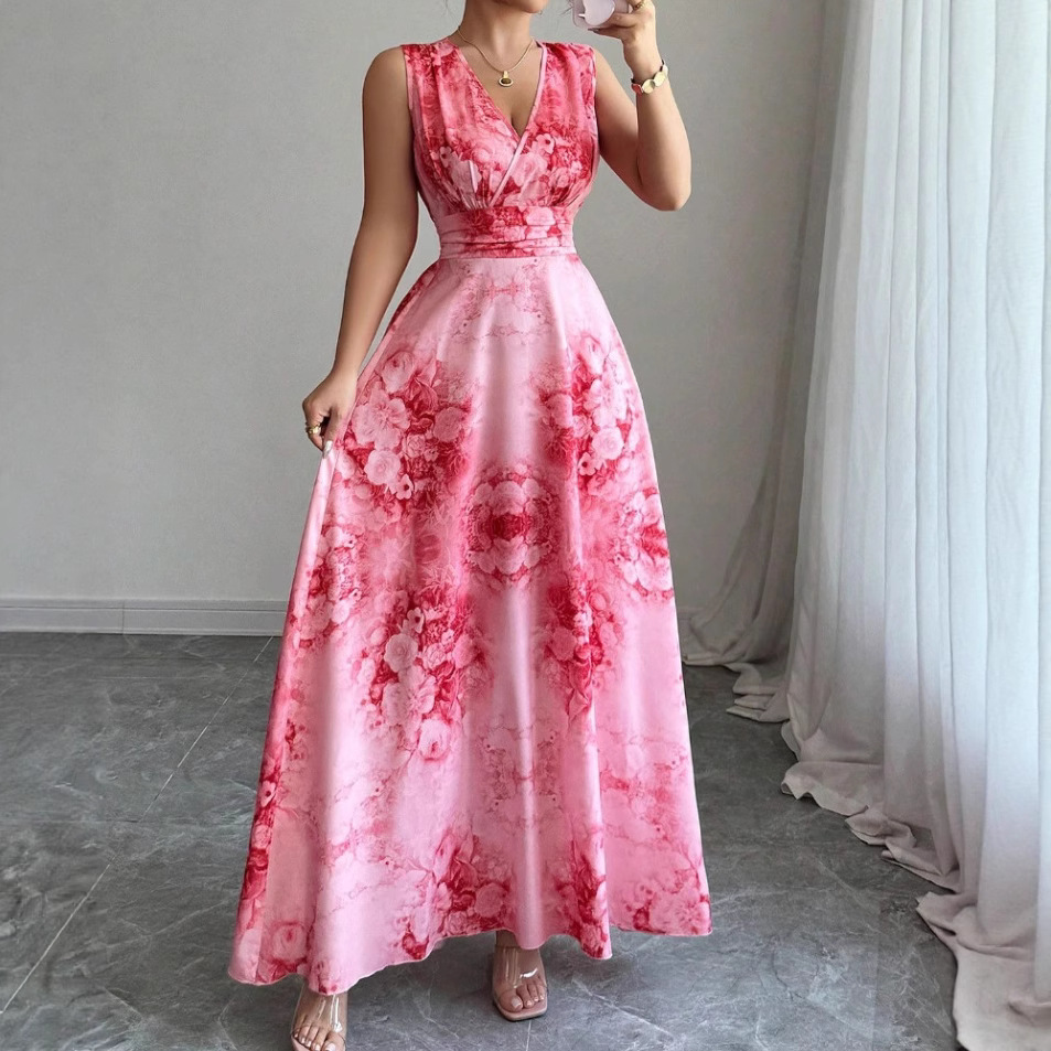 Beach dress, Bohemian long dress, coat, women's summer 2025 new style waist-cinching and slimming seaside vacation dress details Picture