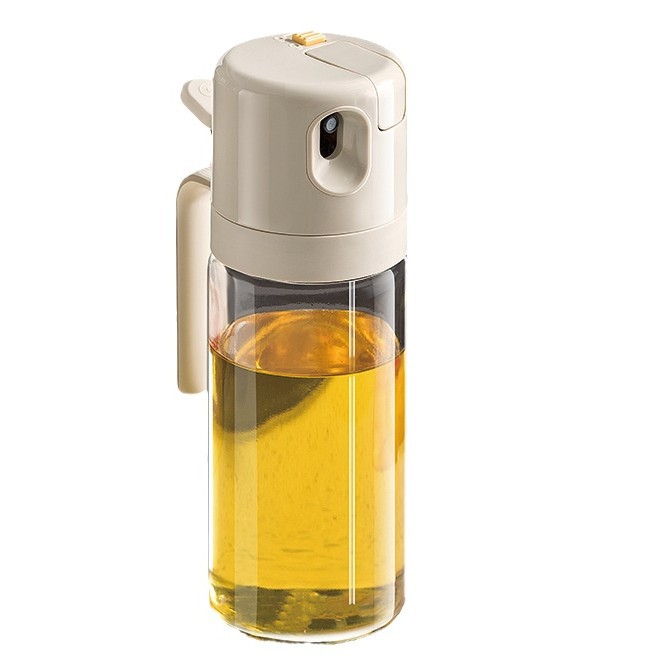 Dual-purpose oil spray bottle with automatic lid opening, no oil sticking, household oil bottle, quantitative oil pouring, oil spray bottle Item Picture