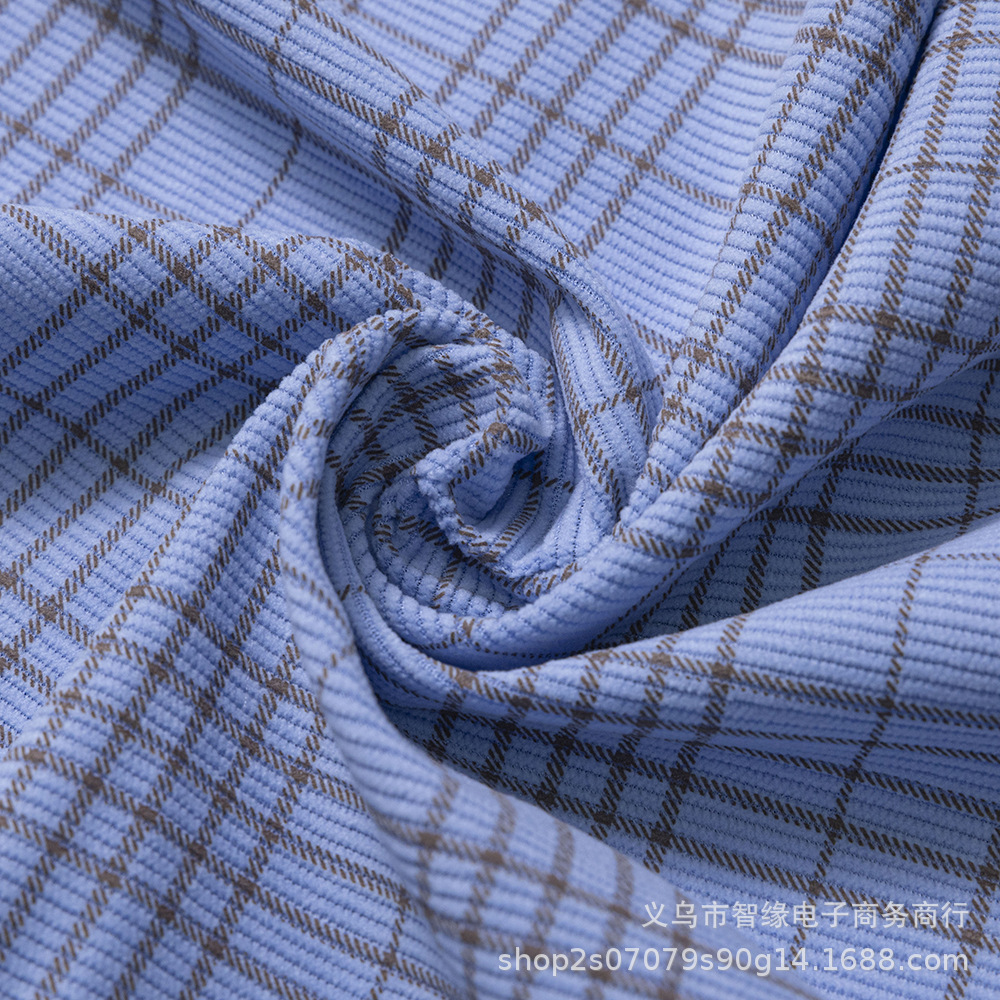 Checkered printed corduroy 16-strip elastic fabric for clothing, accessories, pet supplies, coverings, diy handmade fabric details Picture