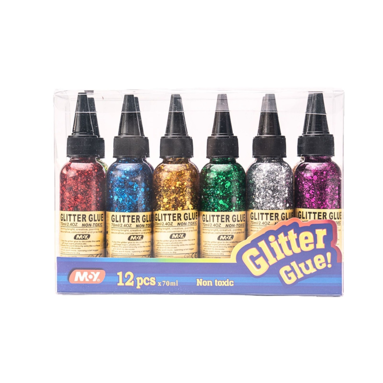 Glitter glue painting coloring gold onion diy children's greeting card art paint glue pen decoration soft clay non-baking glitter powder Item Picture