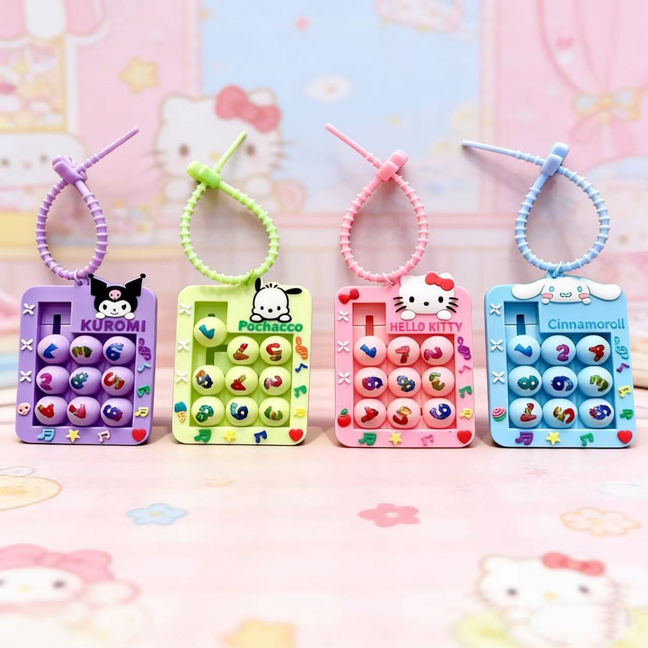 Sanrio Digital Hua Rong Dao Cartoon Fun Children's Educational Toys Keychain, Schoolbag Pendant, Stress-relieving Pendant