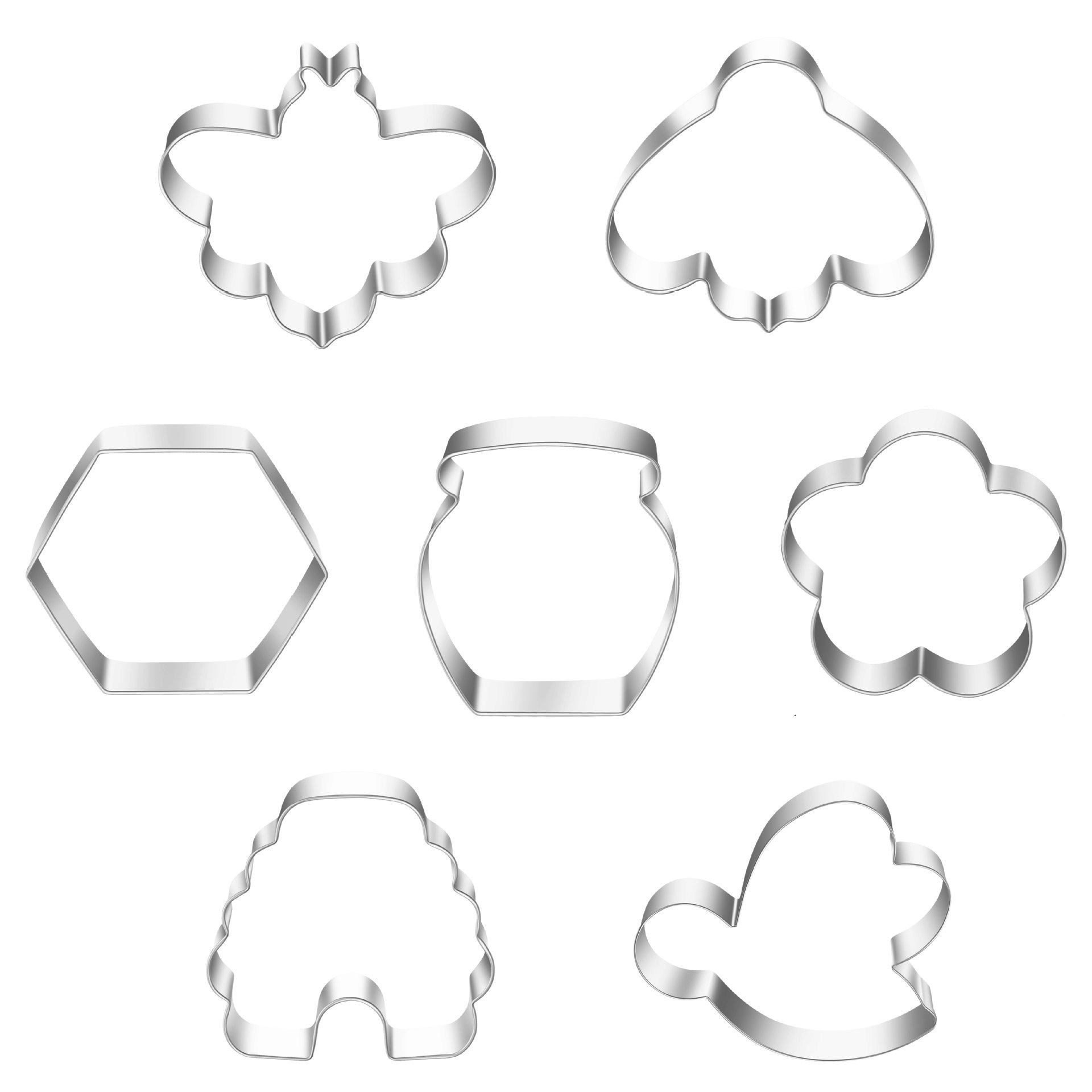 木柄饼干磨具切/三明治切模/50克铃兰花手压模具/厨房用品小工具/硅胶蛋糕膜白底实物图