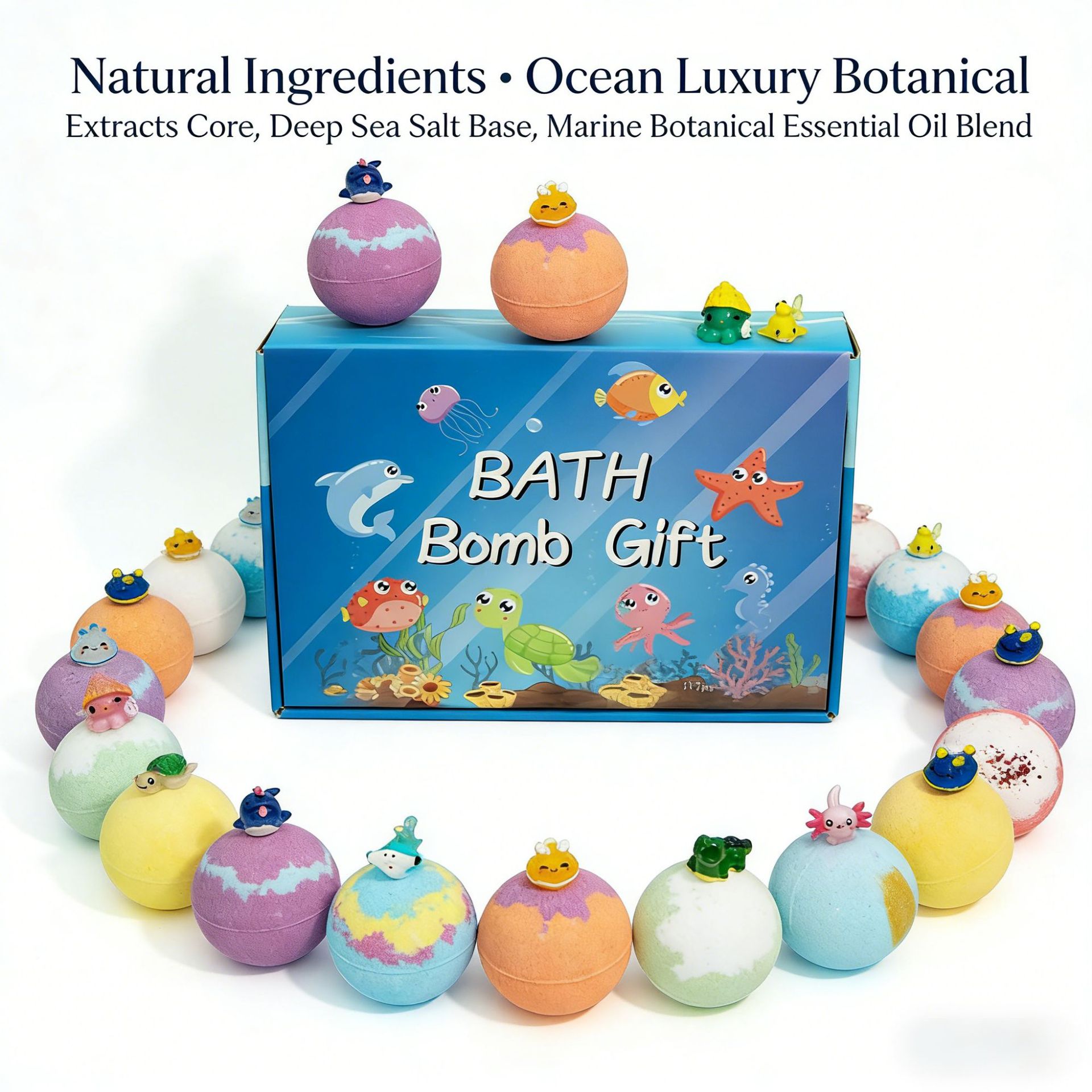 Cross-border Ocean Bath Salt Ball Set 60g*12 bath bubble bath balls Children's sea salt bath Ball Gift Box set Application Scenario