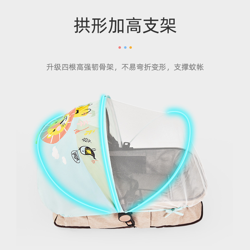 婴儿车蚊帐全罩式通用宝宝推车防蚊罩加大网纱遮阳儿童手推车蚊帐详情图3