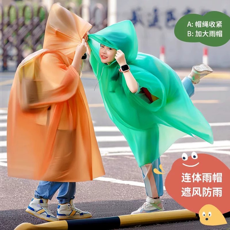 儿童一次性雨衣旅游全身便携学生女童男童小学生加厚雨披可背书包