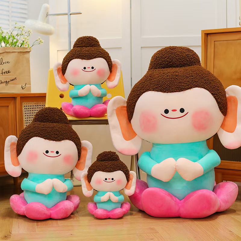 Douyin popular lotus Little Buddha dolls, cute little Buddha plush toys, Wealth Buddha and Peace Buddha dolls wholesale