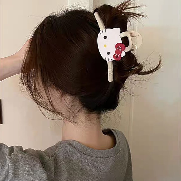 2025 New Kitty cat cute and sweet grabber for women, a niche and high-end look, shark hairpin at the back of the head Specification image
