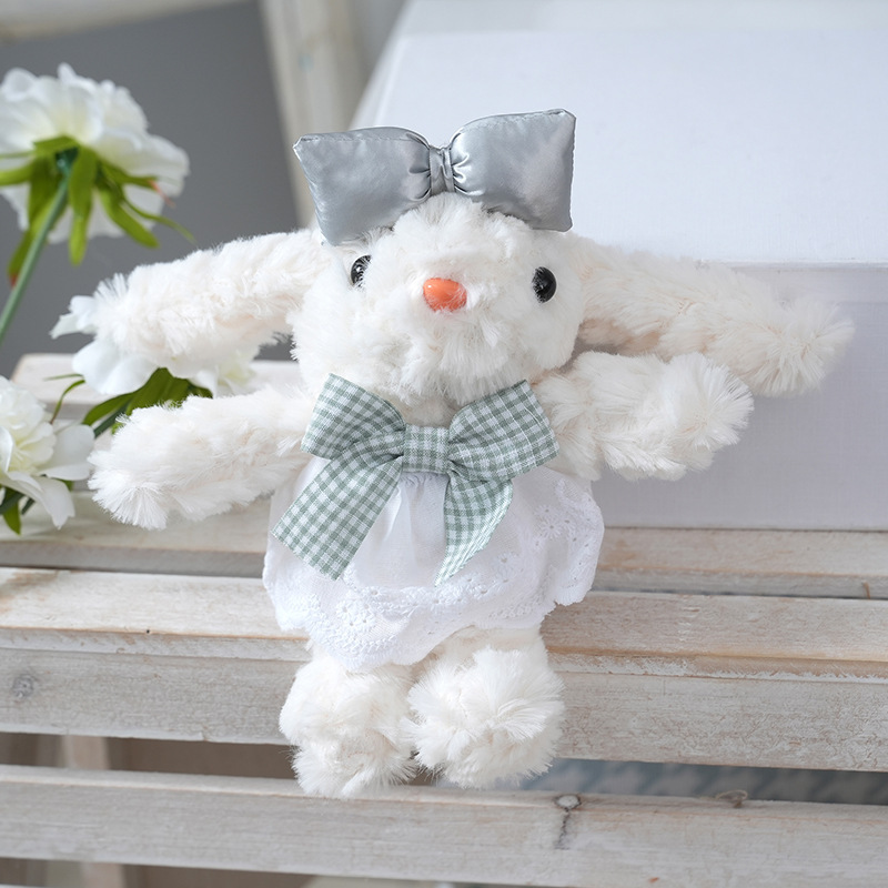 Lace coffee dress, ear-hanging rabbit bag, pendant, versatile cartoon plush and cute doll, Maillard keychain gift Application Scenario