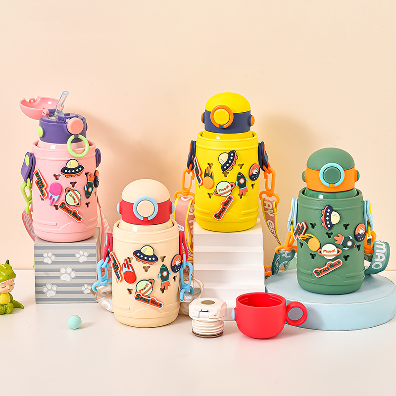 儿童保温杯316食品级不锈钢水壶幼儿园婴儿宝宝外出防摔吸管水杯保温杯