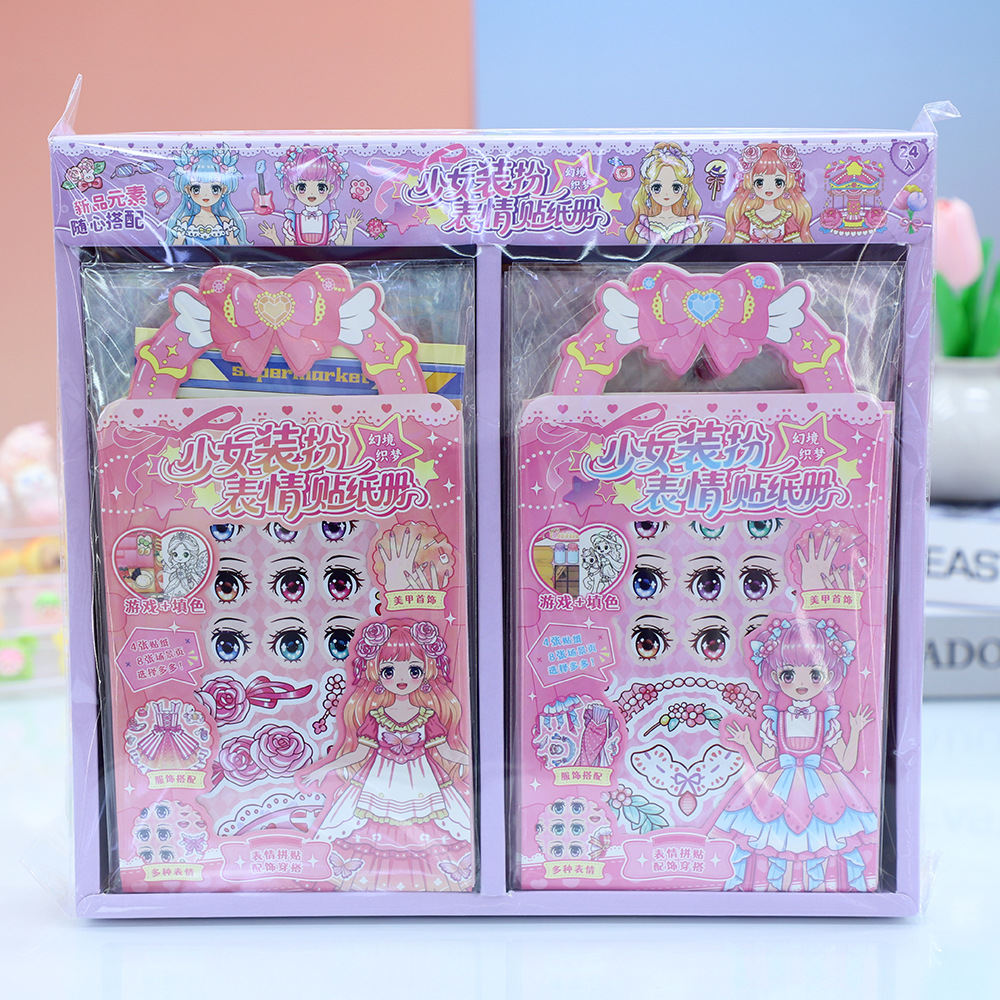 Dress up emoji libro de pegatinas libro de pegatinas hecho a mano DIY cambiar de vestir chica paisaje manicura belleza robo juego este lote