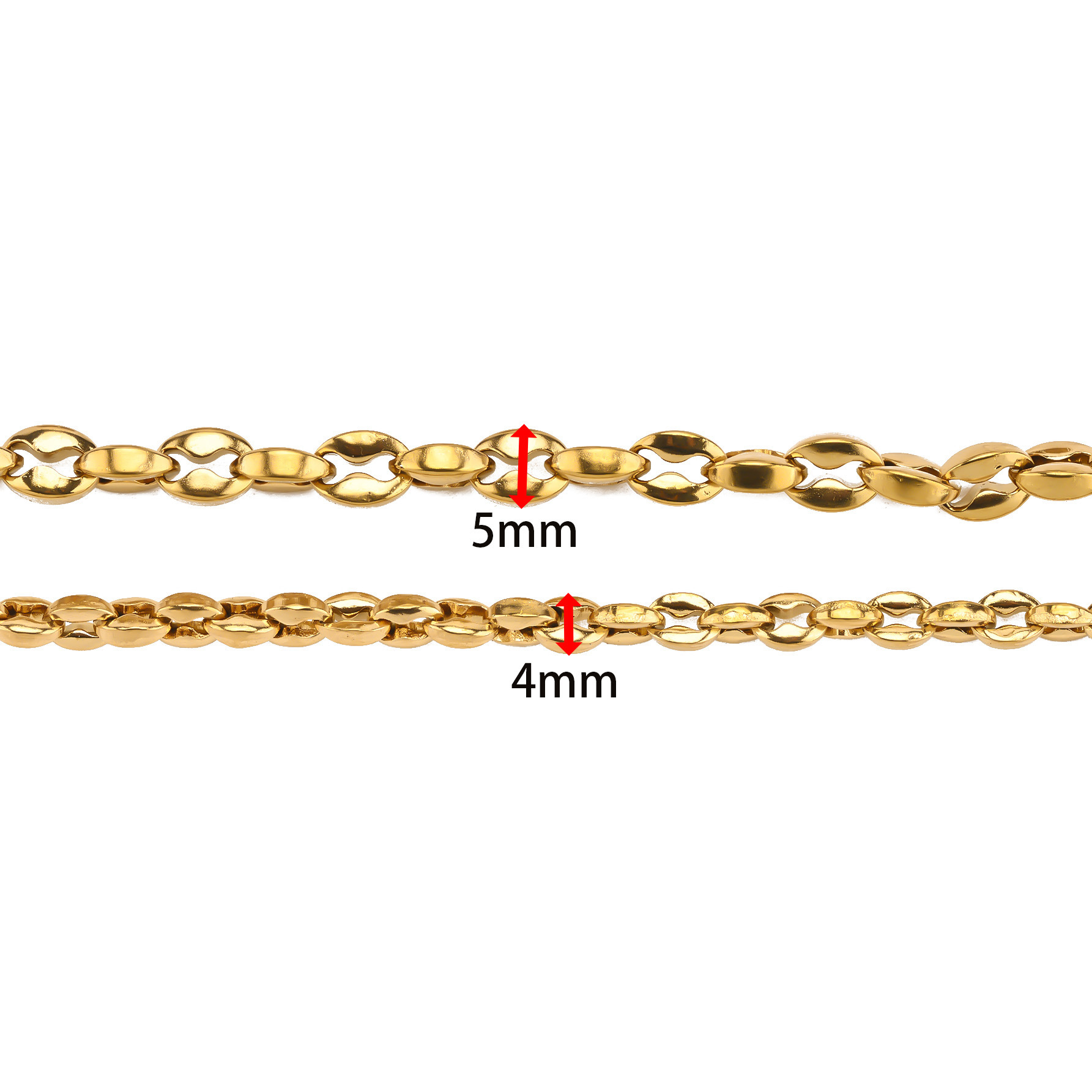 Popular stainless steel pig nose jewelry chain vacuum electroplated color-preserving bracelet necklace DIY jewelry chain details Picture