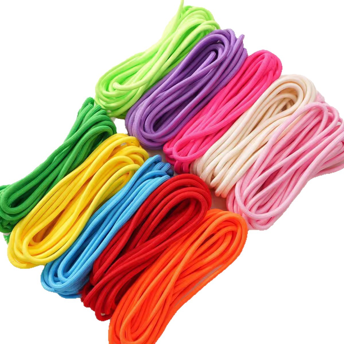 Umbrella rope: 5mm solid color polyester core round rope, wear-resistant miu rope, DI woven pendant, clothing waist and hat rope Item Picture