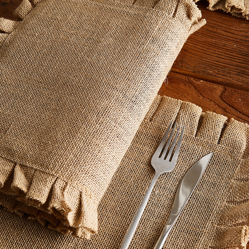 Amazon's best-selling natural and eco-friendly table MATS, ruffled woven jute placemats, long placemats, coffee MATS, and heat insulation MATS Specification image
