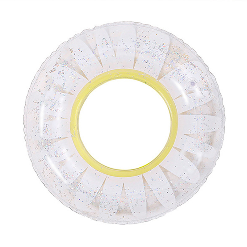 Wholesale of transparent bright sheet Daisy swimming ring handles, sunflower children's seat rings, baby sponge bottom pocket rings Item Picture