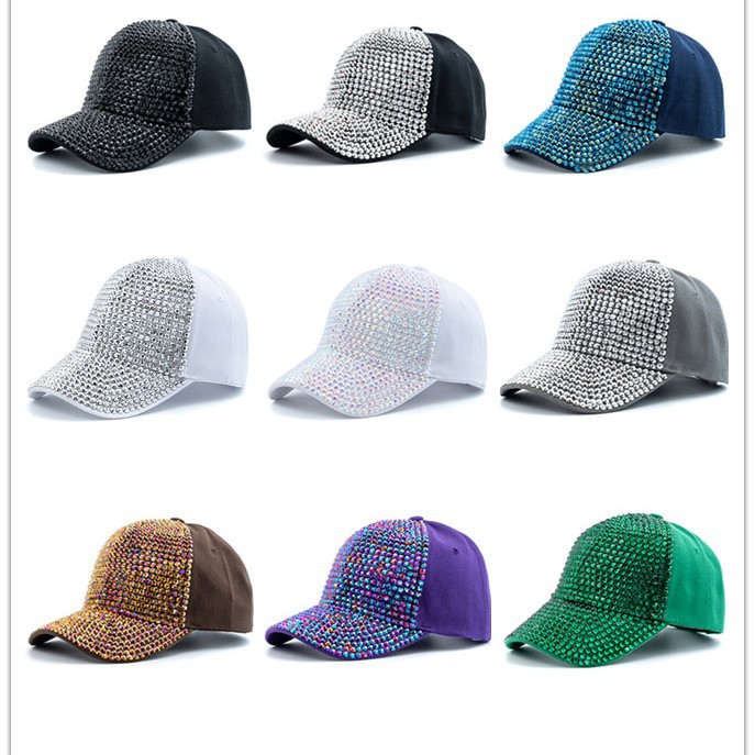 骅恺春夏新品跨境专供韩版潮款满钻棒球帽遮阳户外太阳帽