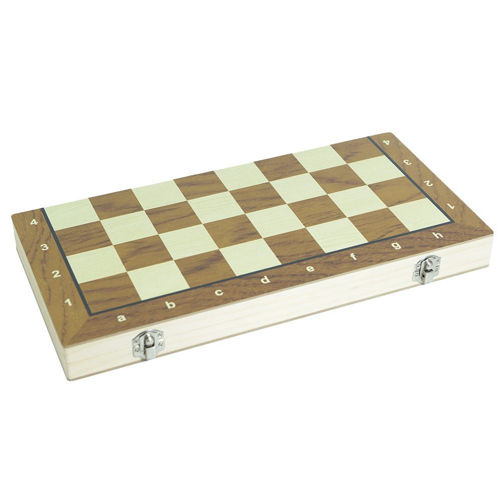 Wholesale and export of portable folding wooden checkers international checkers leisure and entertainment chessboards in multiple sizes Specification image