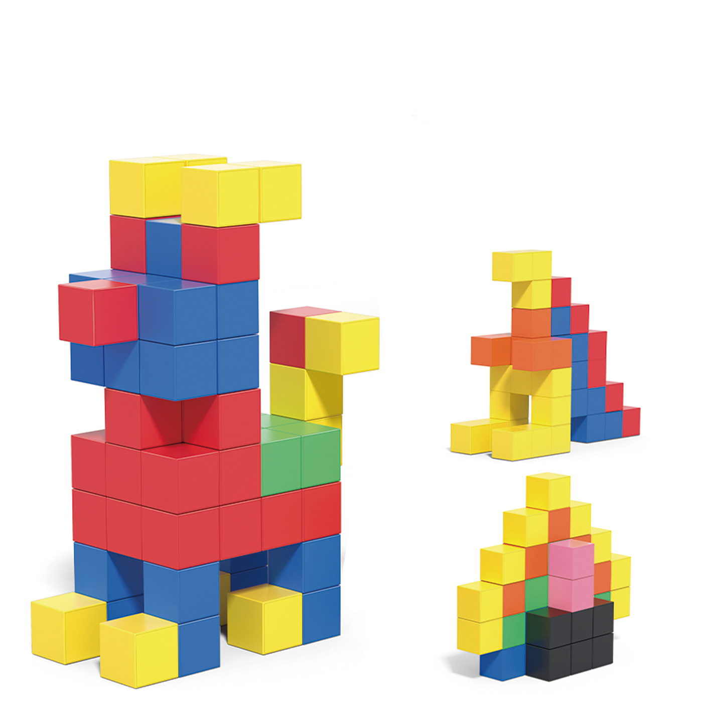Magnetic cube children's assembly puzzle building blocks, math teaching AIDS, spatial three-dimensional thinking, magnetic upright body, four-sided cross-border Item Picture