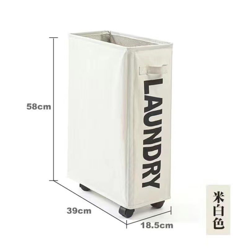 可折叠牛津布洗衣篮卫浴脏衣篓瑜伽垫收纳篮脏物篮便携洗衣篮白底实物图