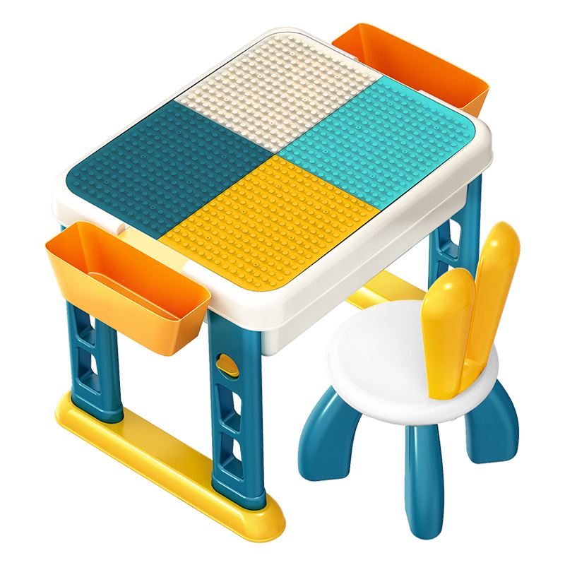 Large-sized multi-functional building block table for children, boys and girls, beneficial to intelligence and brainpower, compatible with Lego building blocks Item Picture