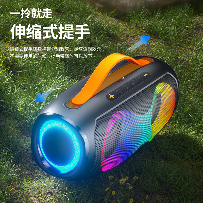 New wireless Bluetooth speaker, outdoor waterproof handle, portable 60W super heavy subwoofer with RGB light speaker details Picture