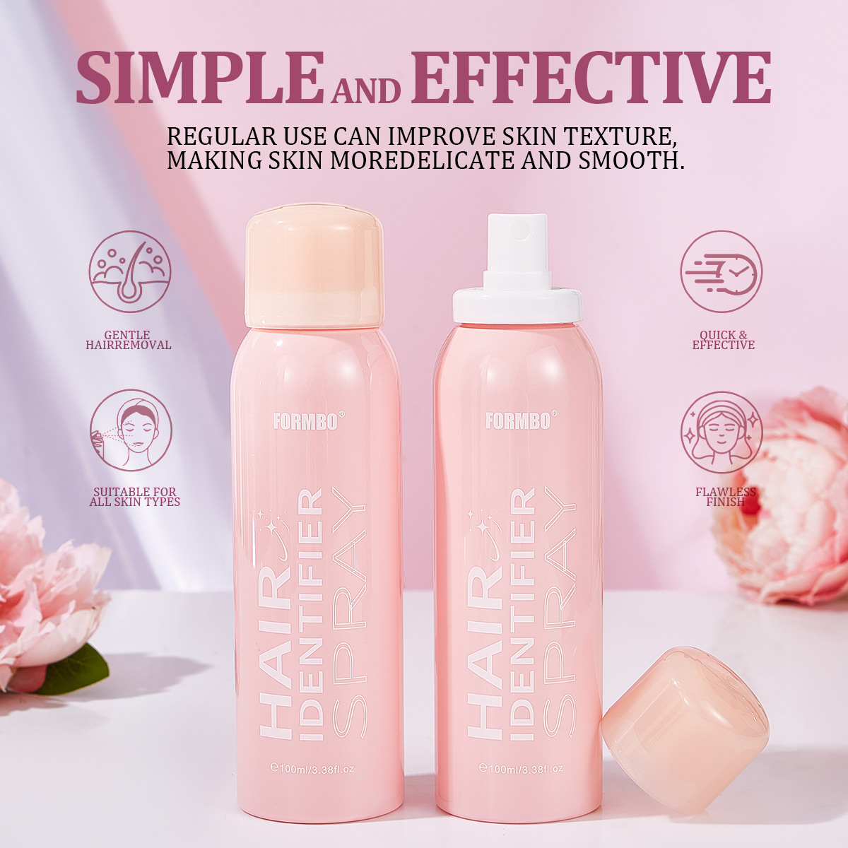 跨境专供FORMBO毛发识别喷雾配脱毛刀净肤清洁温和脱毛喷雾批发细节图