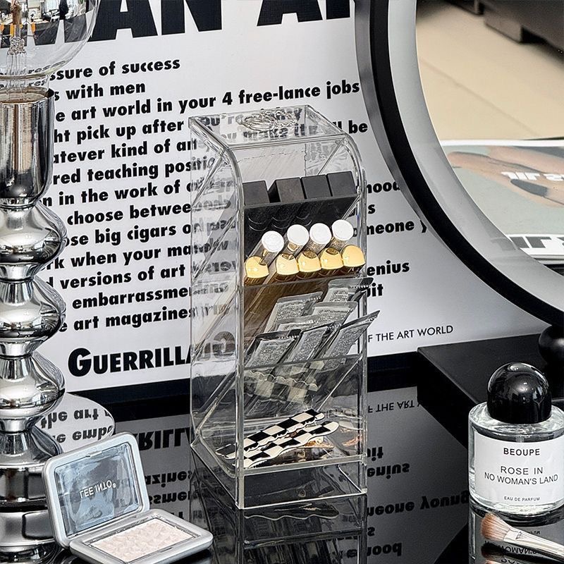 斜插式化妆刷口红收纳筒梳妆台桌面眉笔首饰分格置物架化妆品盒筐