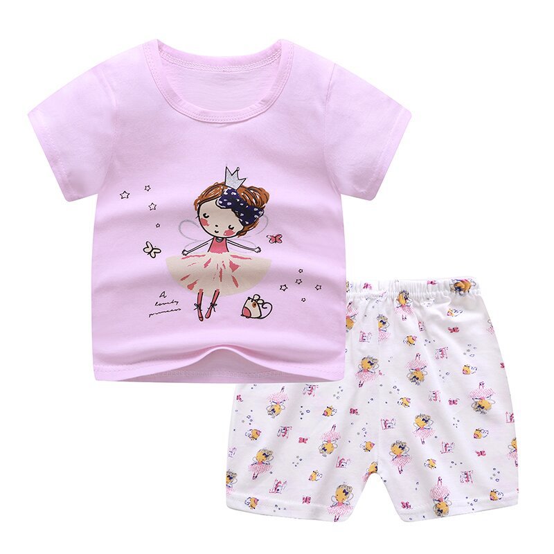 Wholesale of T-shirts for children aged 0-5, summer infants and toddlers, boys and girls, baby cotton short-sleeved shirts and shorts, baby half-sleeved shirts Item Picture