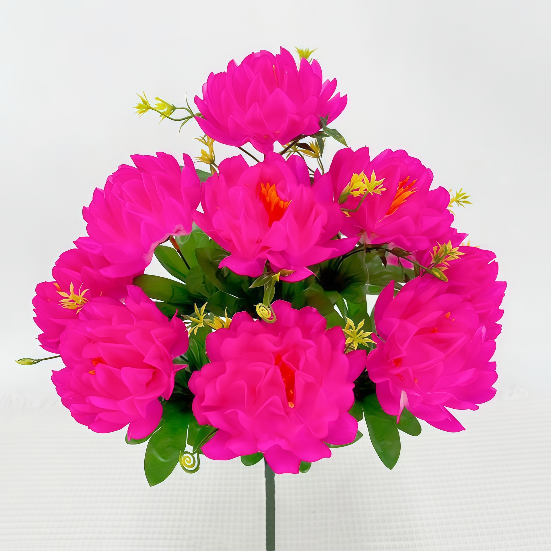 新款仿真宝莲灯假花观音莲花家居装饰塑料花插花拜佛礼堂摆放绢花细节图