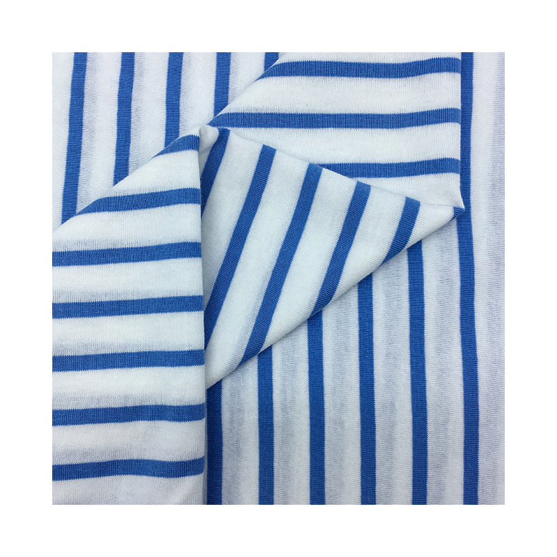 21S algodón liso 180g algodón single stripe sweat cloth skin friendly color rayas camiseta tela manga corta Application Scenario