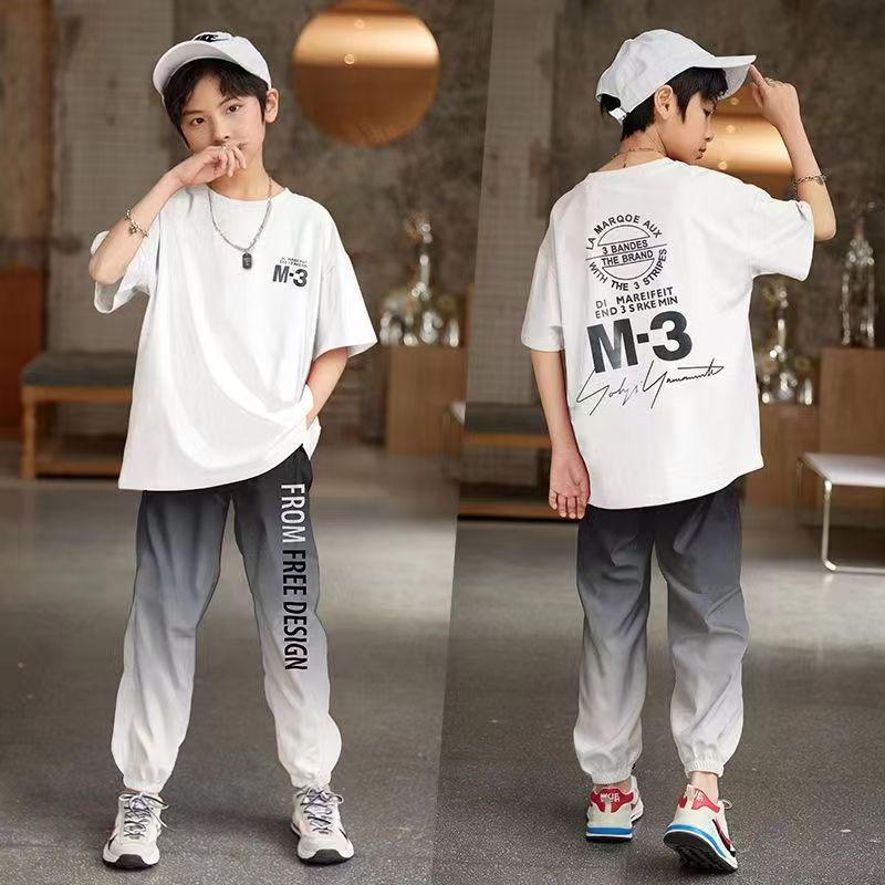 الأزياء الرسمية للأطفال عبر الحدود، أزياء فتيان للأطفال، السراويل القصيرة قصيرة الأكمام قصيرة قصيرة قصيرة، وملابس الأطفال الرياضية الترفيهية Specification image