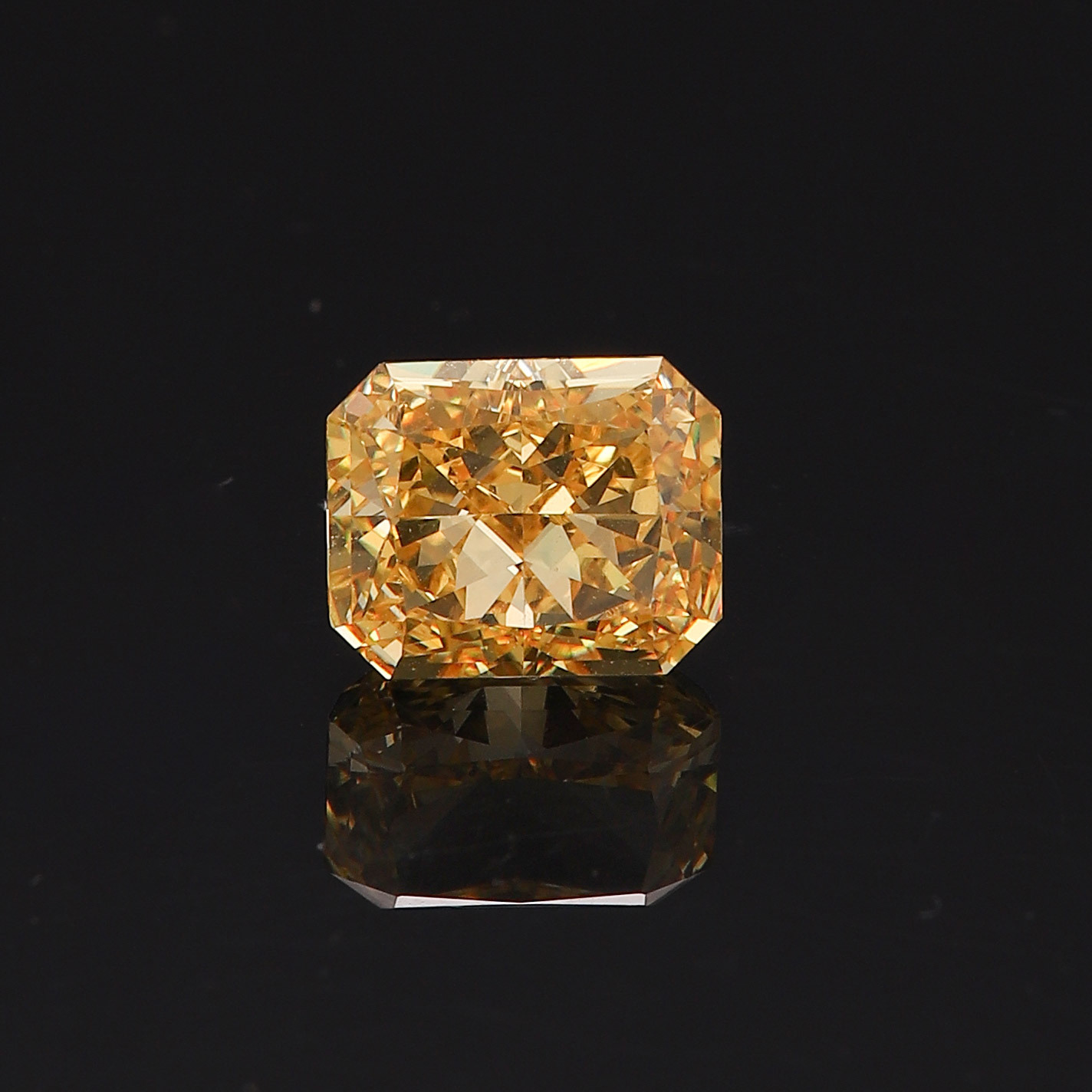 Ice flower cut rectangular chamfered zircon rough stone emerald cut yellow diamond zircon ring face jewelry clothing accessories details Picture
