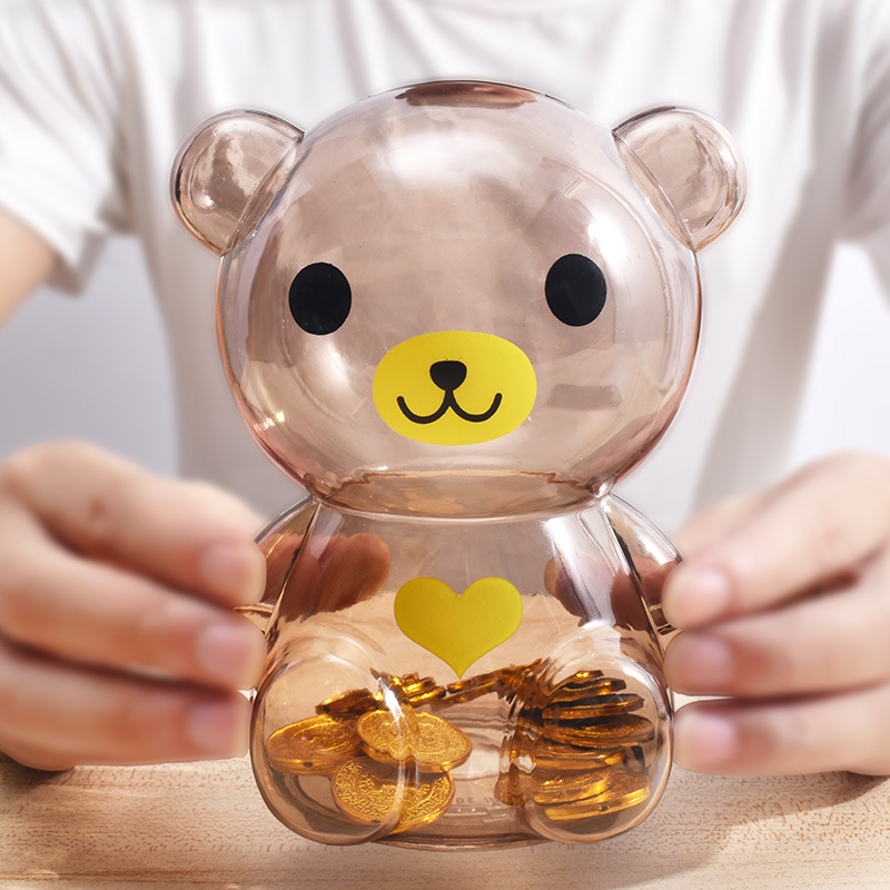 儿童礼物卡通小摆件广告礼品糖果罐零钱罐储钱罐储蓄罐透明存钱罐