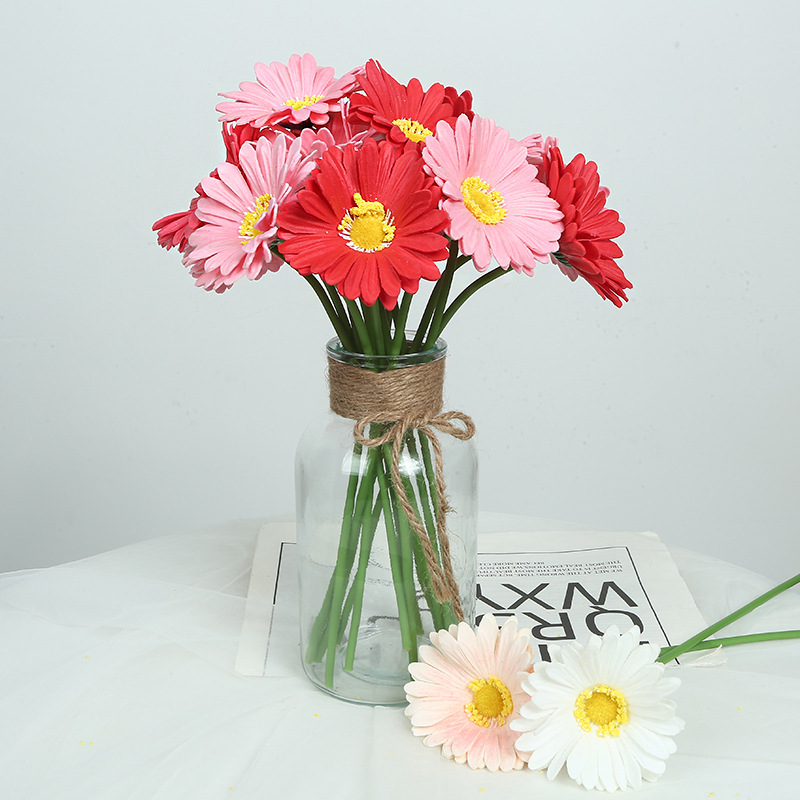 Artificial flowers, PU daisies, chamomile, living room dining table decorations, flower art ornaments, photo props, decorative artificial flowers wholesale details Picture