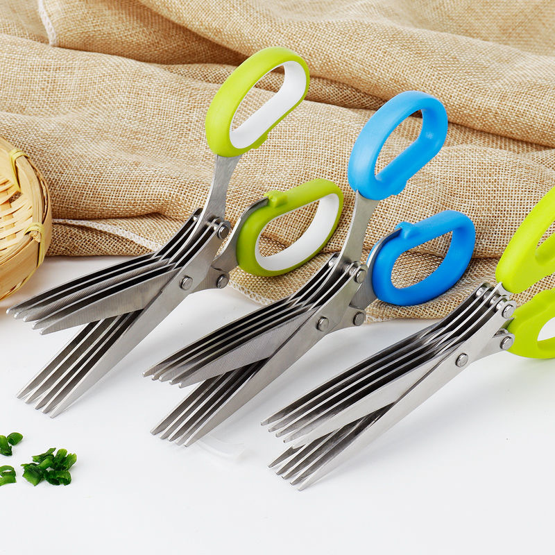 韩式居家多功能厨房五层剪刀葱花剪日用碎纸神器新款辅料剪刀产品图