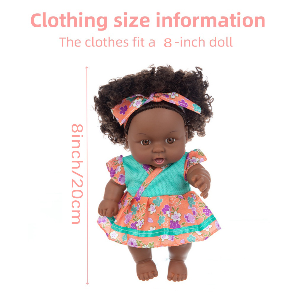 8-inch European and American rebirth doll clothing set, realistic baby fashion dress-up doll doll clothes details Picture