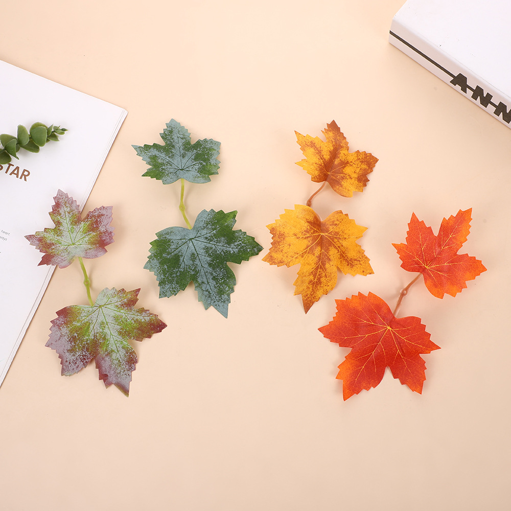 仿真枫叶仿真叶子藤条配件多色葡萄叶万圣节diy装饰摄影拍照道具