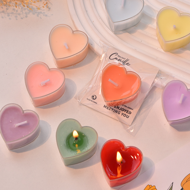 Wholesale heart-shaped candles, plant wax scented candles, birthday and proposal romance, heated for 4 hours, heart-shaped tea wax Specification image