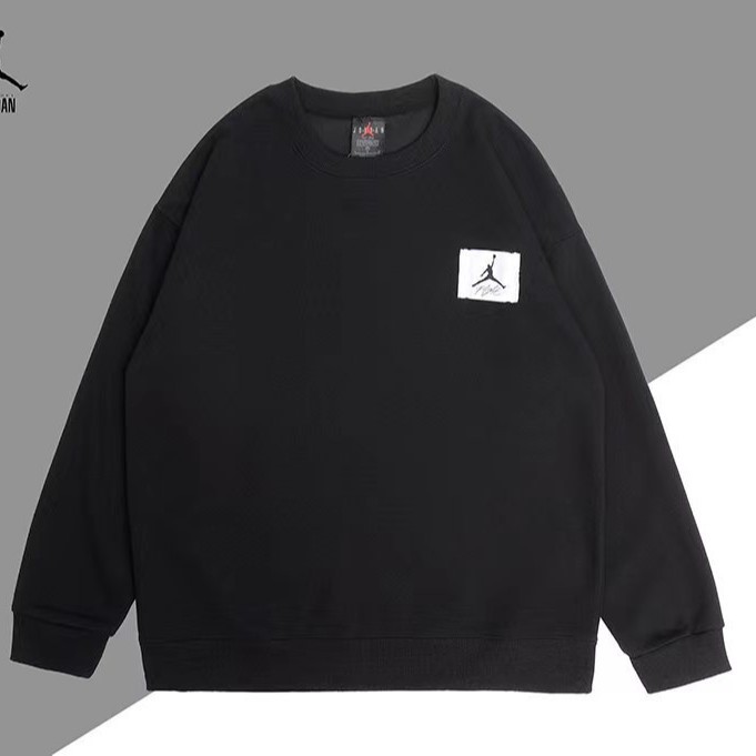 Autumn new overseas Jordan AJ men's hoodie, Flying Man patchwork embroidery casual sports training couple pullover