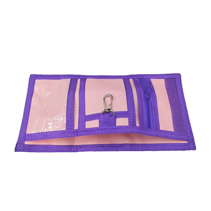 数码印花儿童钱包男生 学生折叠卡通零钱包 动漫拉链可爱女生钱夹收纳卡包白底实物图