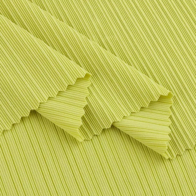 Pleated rib fabric, needle-stitch ribbing, 250g, pit rib ribbing, wide-leg pants with a drape, spring and summer women's T-shirt Item Picture