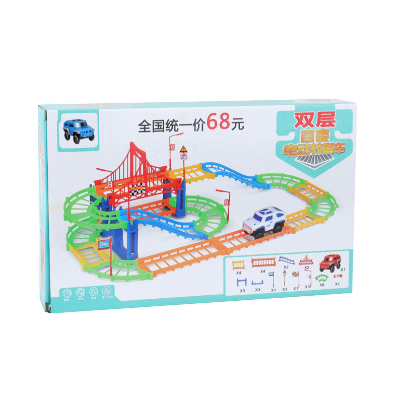 Wholesale of 2027 box-packed track car, assembled electric track train, children's mountain-crossing train track toys Item Picture