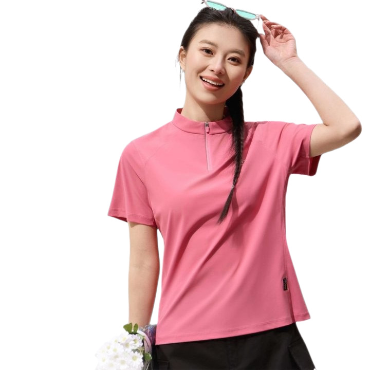 Summer 26 short-sleeved half-zipper slimming yoga top for women, breathable and quick-drying T-shirt, outdoor sports 800 Item Picture