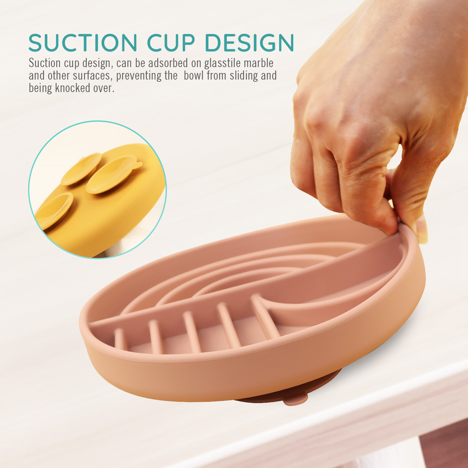 Pet silicone slow food bowl, dog licking plate, slow food, anti-choking and anti-knocking, universal pet feeding utensil with suction cup Specification drawing