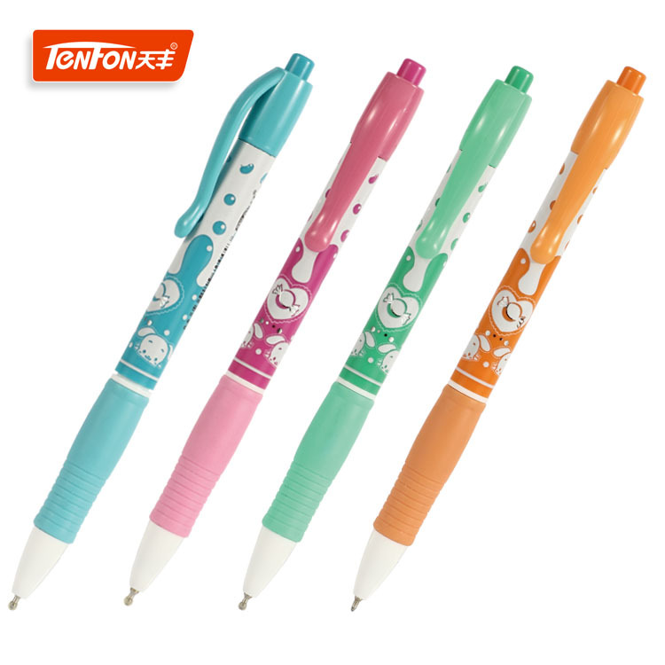Heat transfer oil pen, cartoon oil pen, cute student pen 5862, advertising gift oil pen