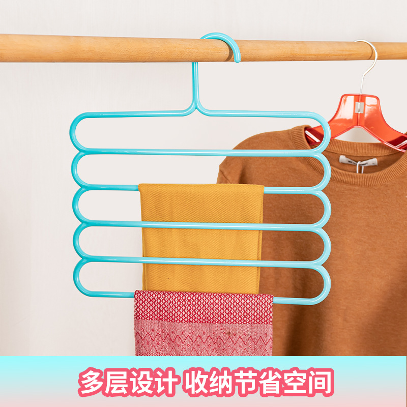 Home dormitory wardrobe, multi-functional pants rack, silk scarf, scarf and tie storage rack, multi-layer magic hanger, clothes hanger Specification image