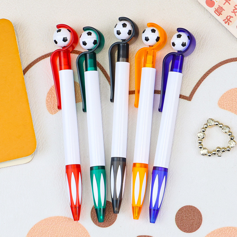 Creative Rotating football press Ballpoint Pen 1.0 Black student water pen Smooth Oil Pen Office Signature pen full figure
