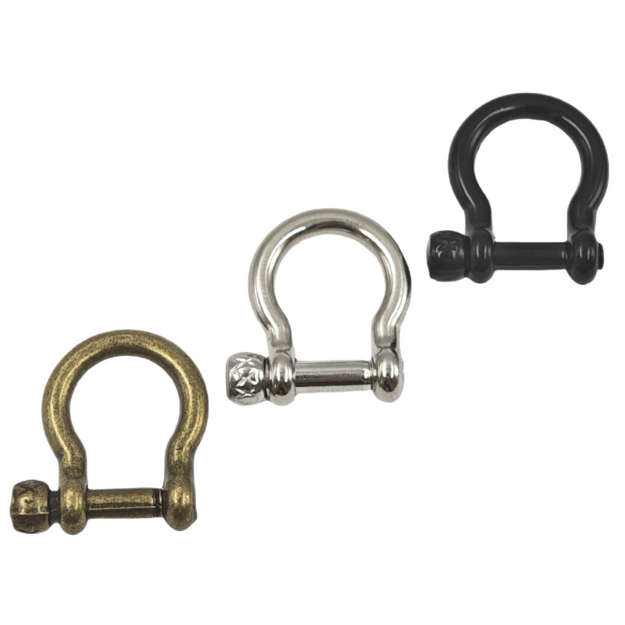 Bronze horse hoof buckle diy luggage hardware handcrafted leather goods accessories with screws, zinc alloy arched horse hoof buckle Item Picture