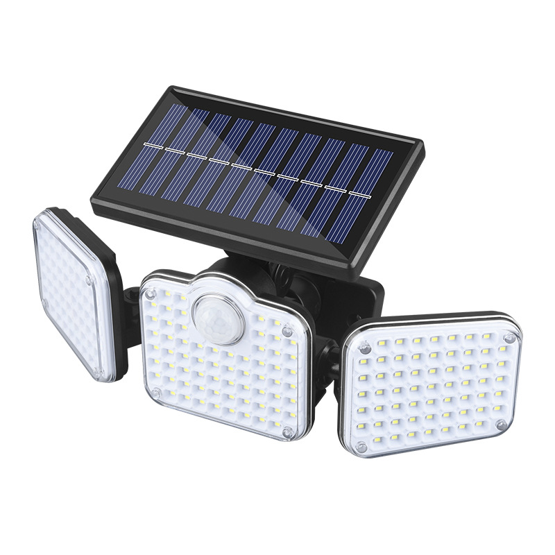 壁灯太阳能璧灯太阳能路灯旋转分体防水路灯人体感应道路照明庭院白底实物图