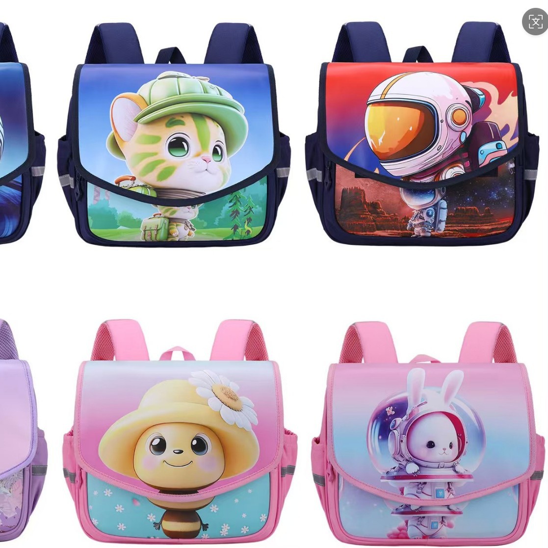 儿童毛绒书包/书包/拉杆书包/儿童拉杆书包/3D卡通书包产品图